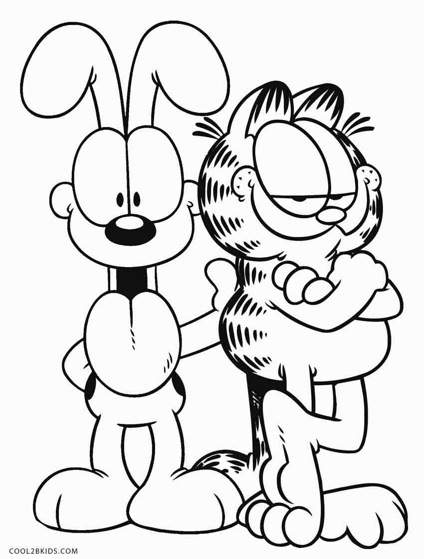 garfield and odie coloring page