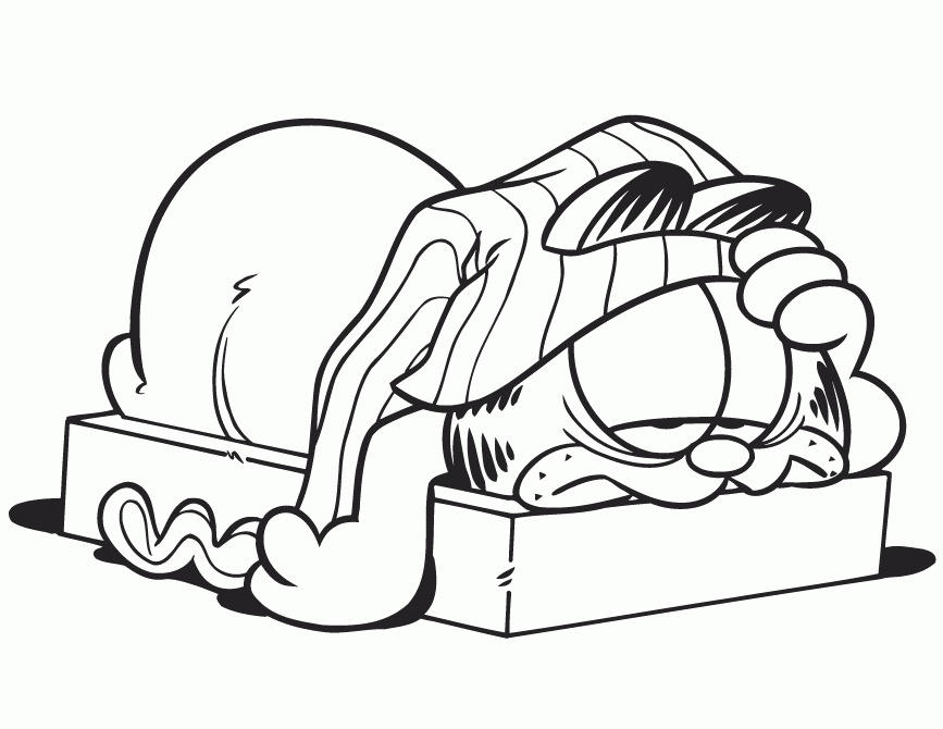 Garfield Sleep Coloring Page 2 garfield sleep coloring page