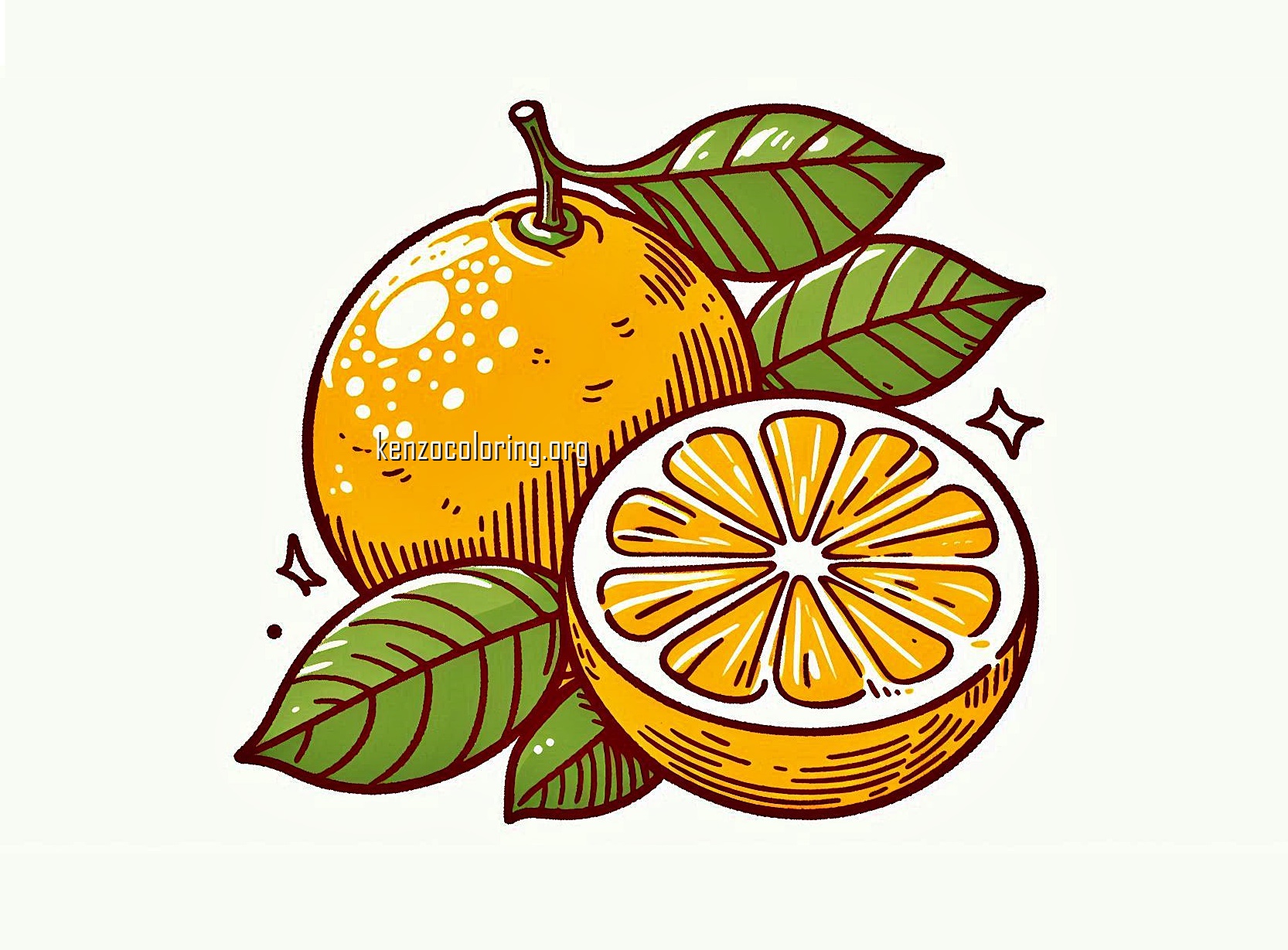 Yuzu Fruit Coloring Page 2 image a Yuzu Coloring