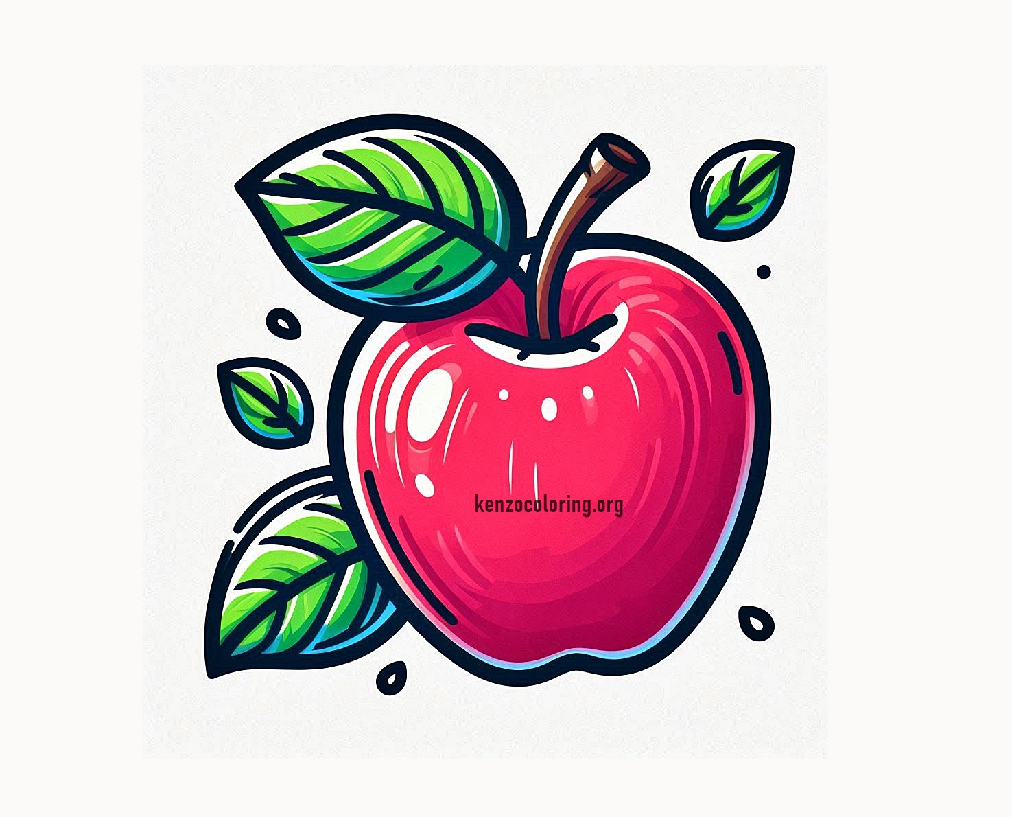 The Iconic Fruits, Apple Coloring Pages 2 image a apple to color