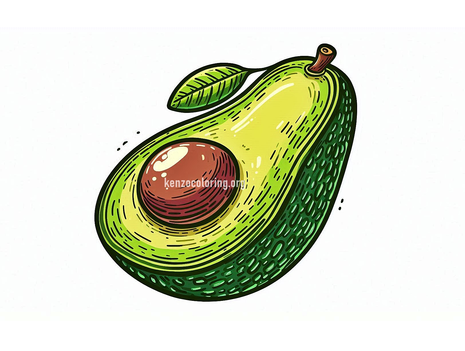 Popular Fruit that is Rich in Nutrition, Avocado Coloring Page 4 image a avocado coloring