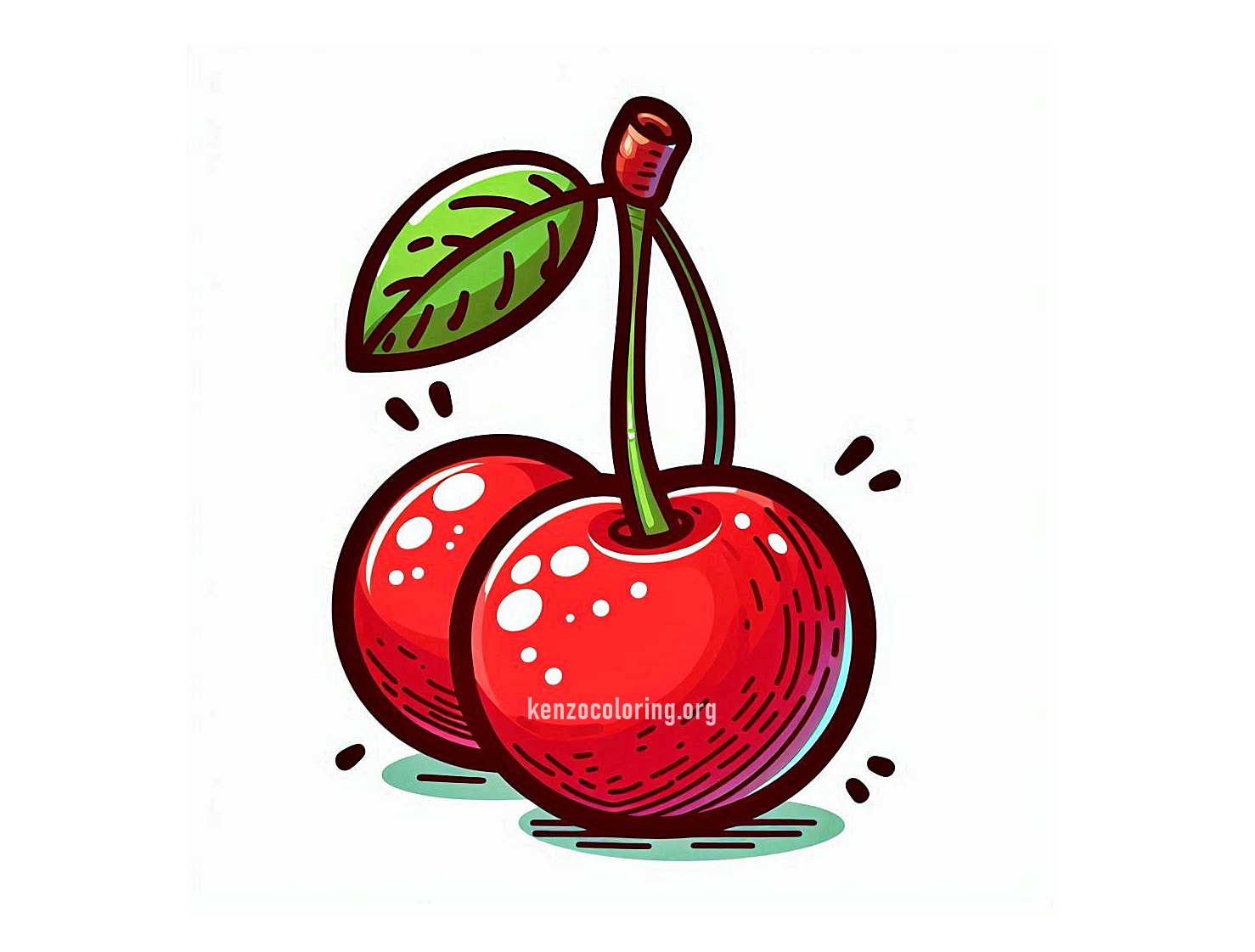 Cherry Coloring Pages 2 image a cherry fruit coloring