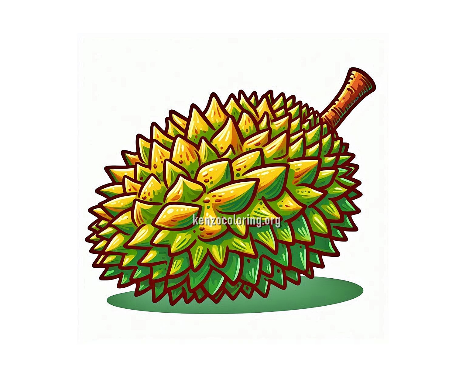 Unique Fruit with Strong Aroma, Durian Coloring Pages 4 image a durian fruit coloring