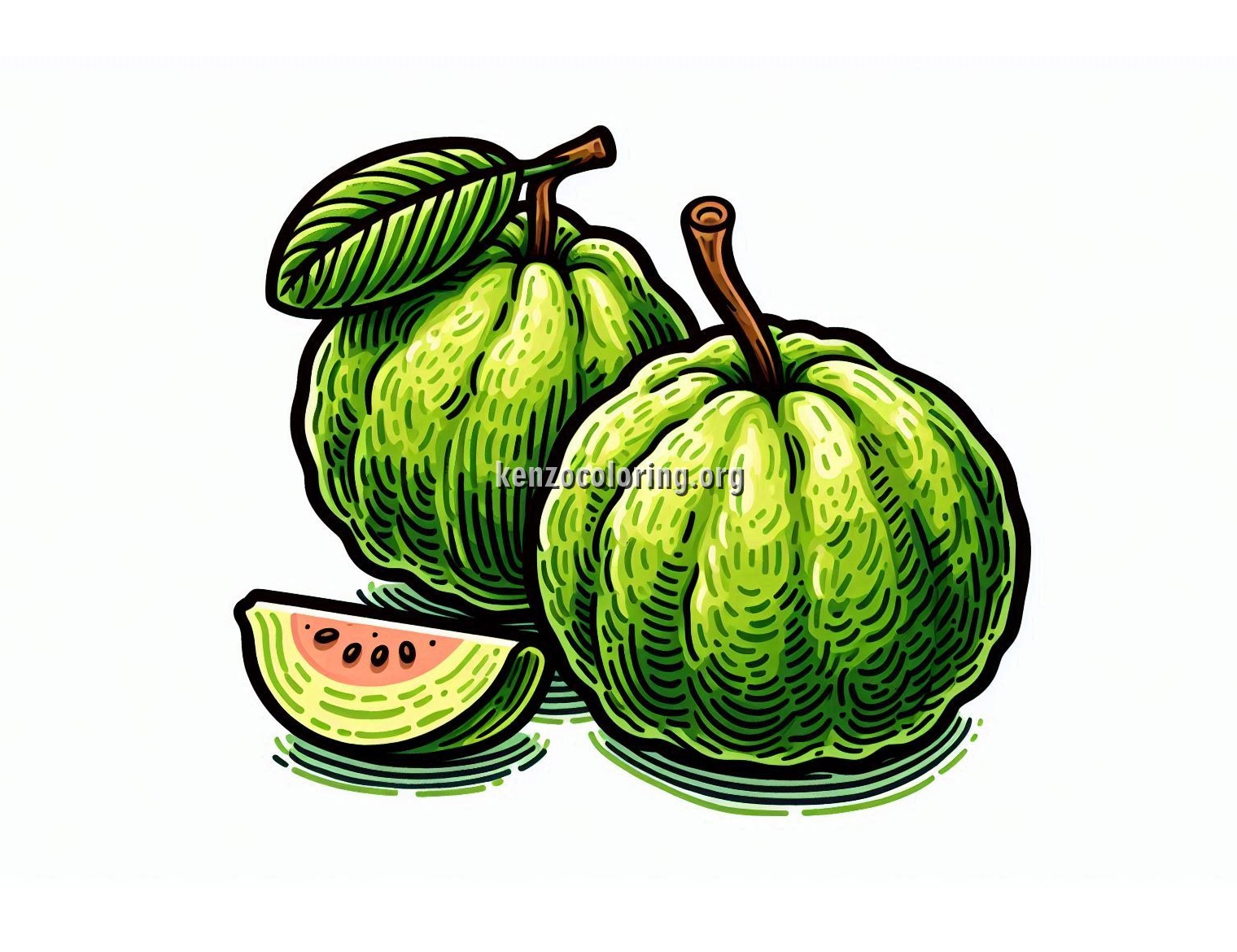 image a guava fruit coloring