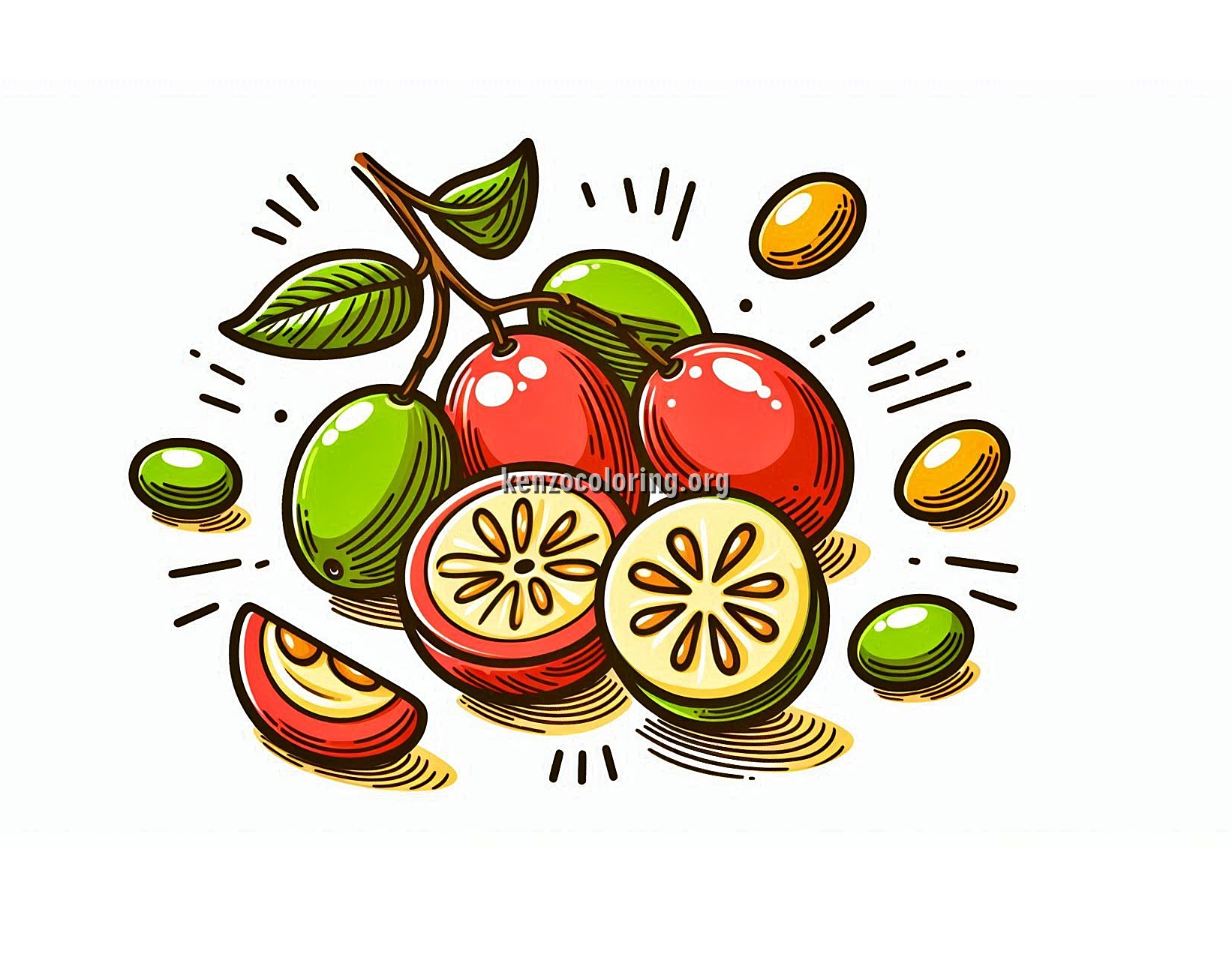 Sweet Fruit Jujube Coloring Page 4 image a jujube fruit coloring