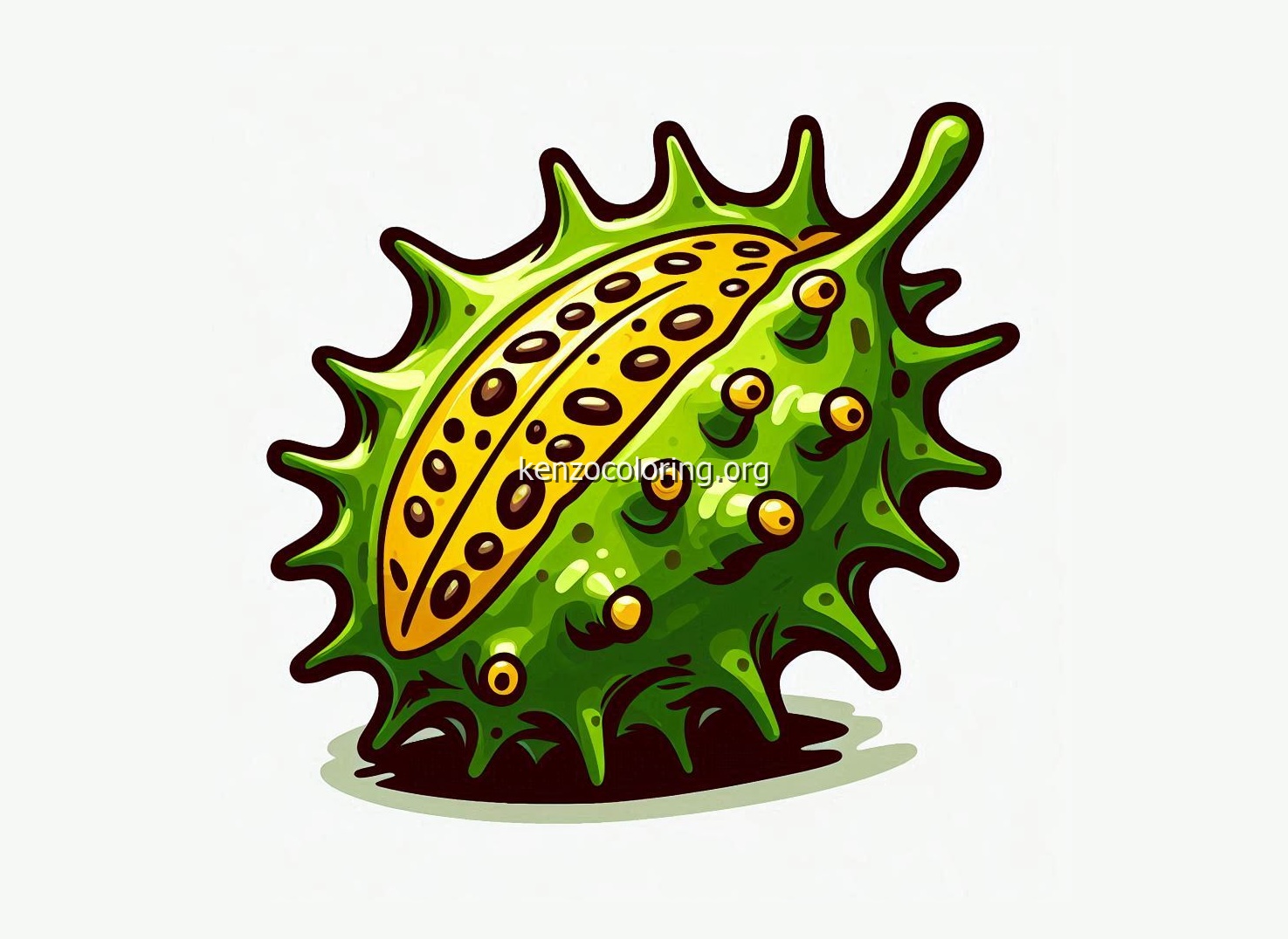 Kiwano Fruit Coloring Pages 2 image a kiwano fruit coloring