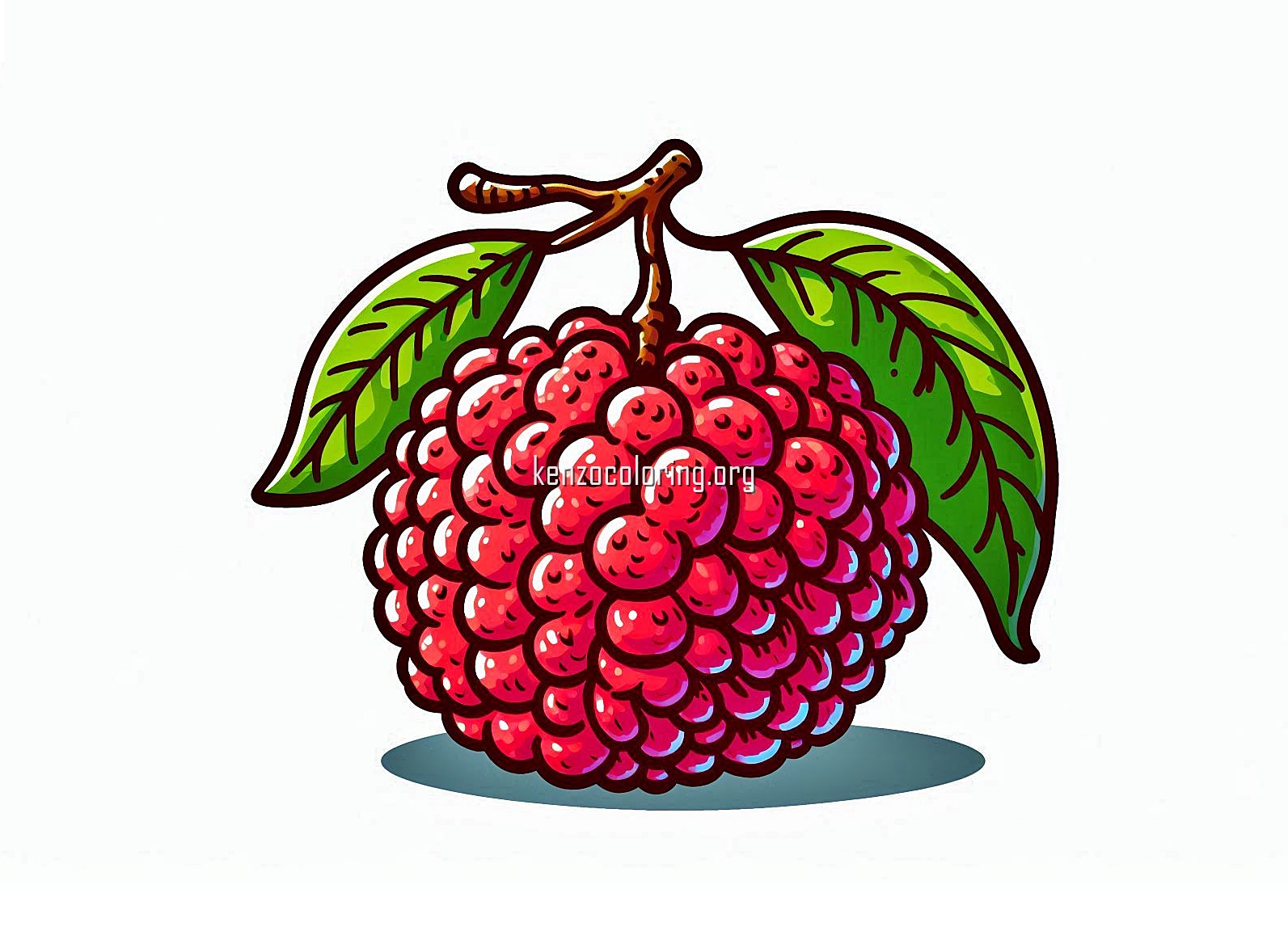 Small Delicious Fruit, Lychee Coloring Page 3 image a lychee coloring