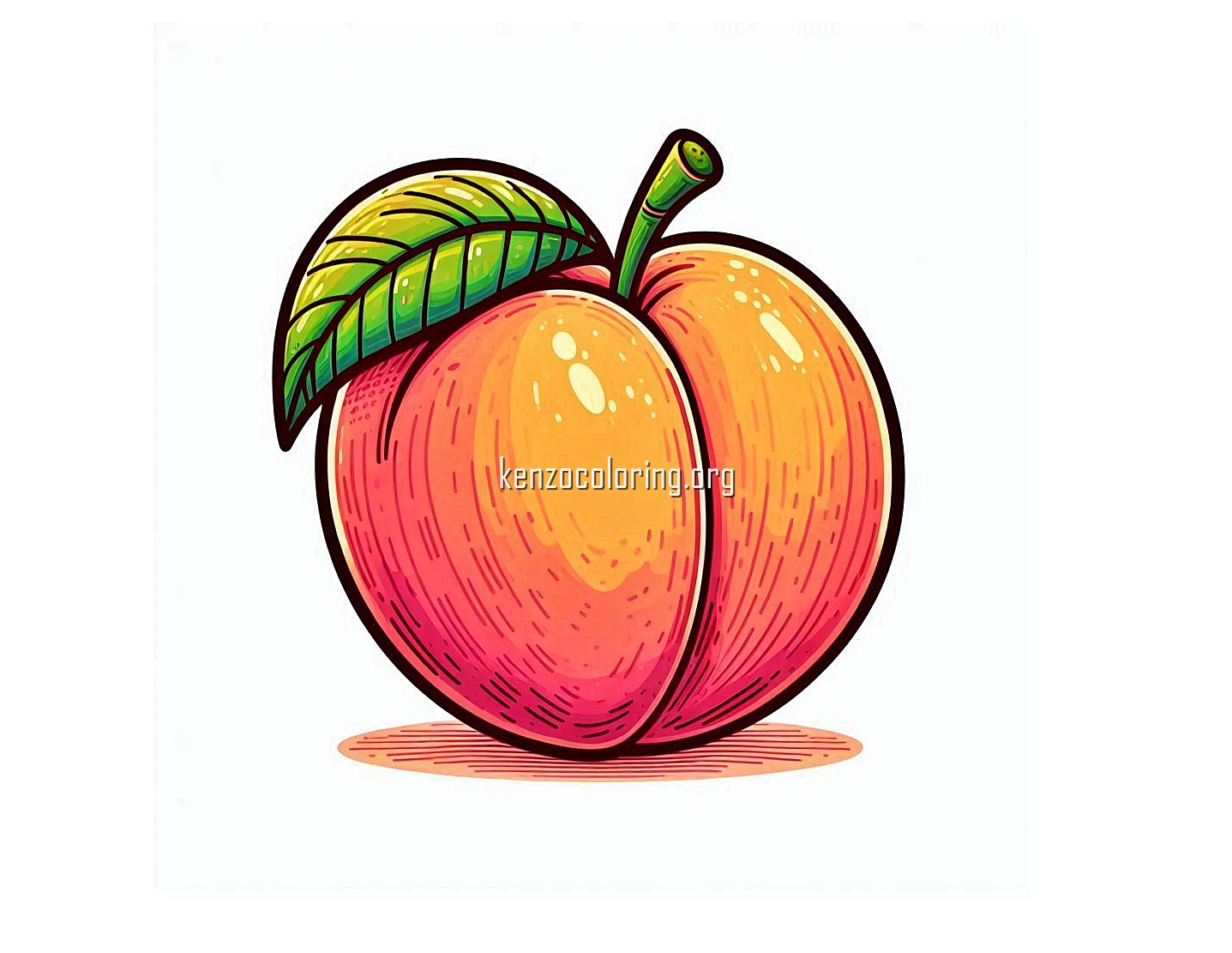 Sweet Peach Coloring Page 3 image a peach coloring