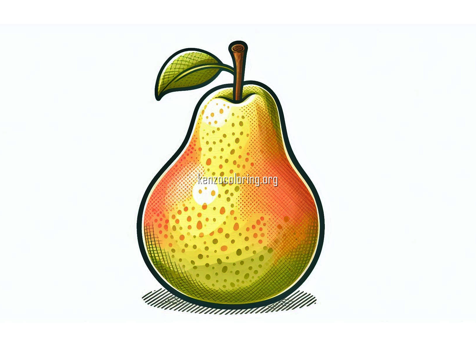 Sweet Pear Fruits Coloring Page