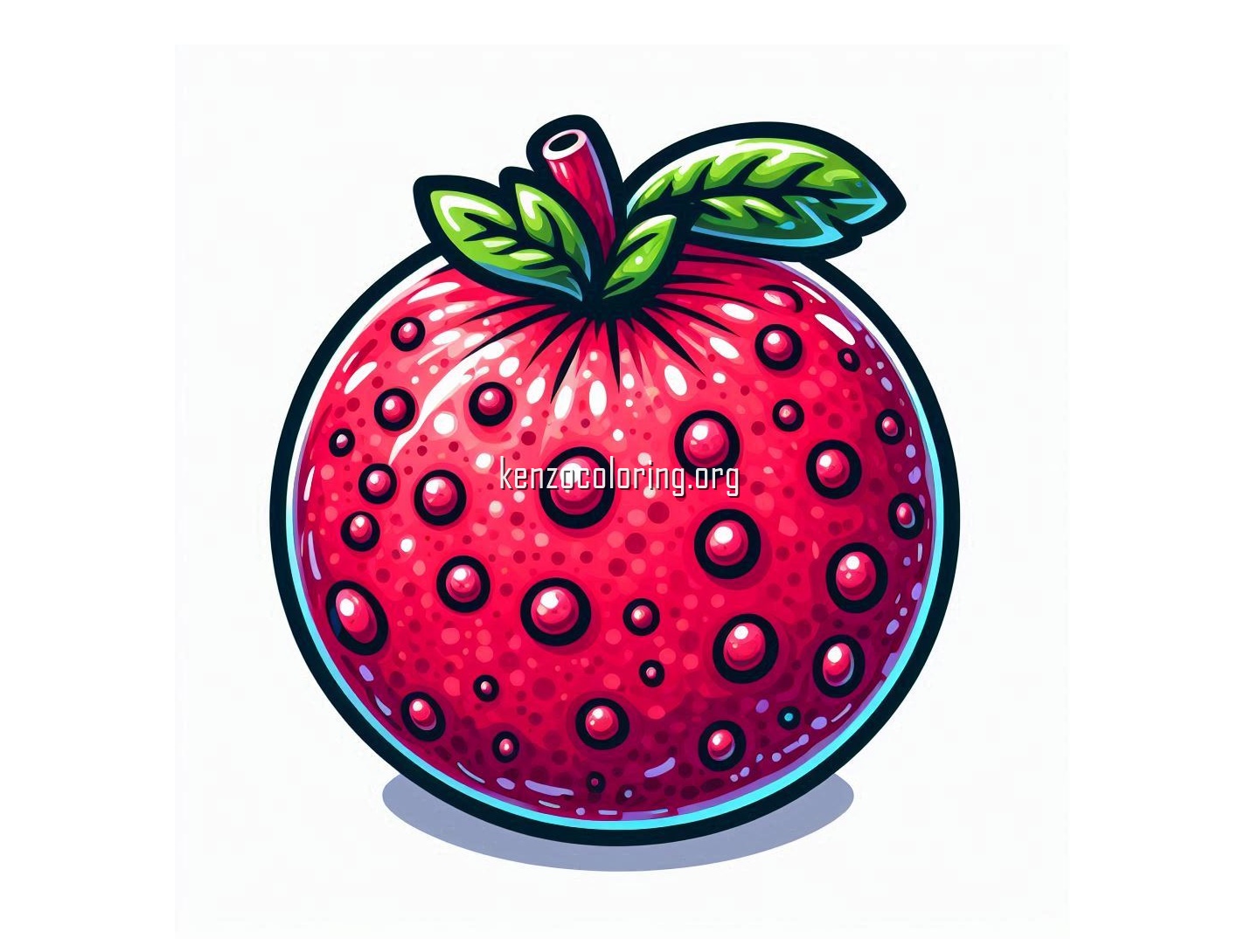 Bright Red Fruit, Pomegranate Coloring Page 2 image a pomegranate coloring