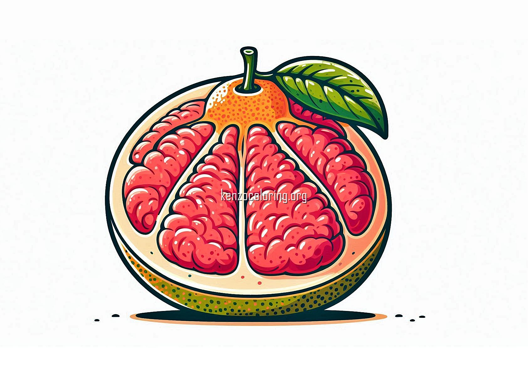 Fresh Big Fruit, Pomelo Coloring Page 2 image a pomelo coloring
