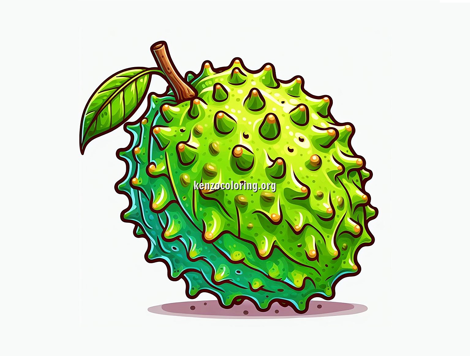 Soursop Coloring Page 3 image a soursop fruit coloring
