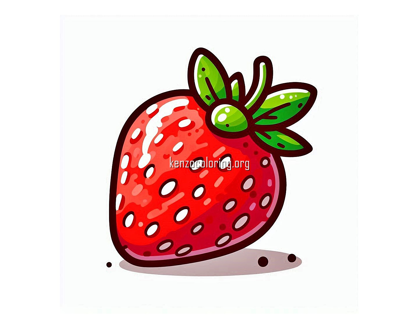 Popular Fresh Fruits, Strawberry Coloring Page