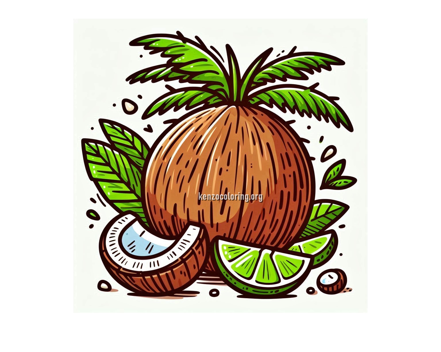 imgae a coconut coloring