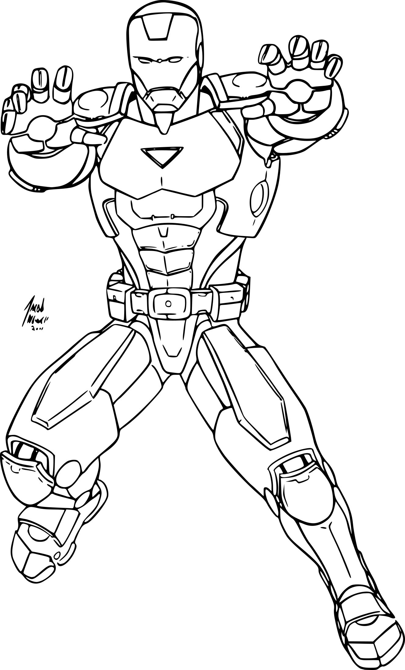 Iron Man in Action Coloring Page 2 Iron Man In Action Coloring Page