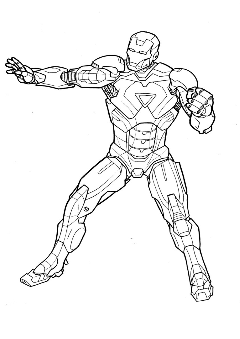 Iron Man in Action Coloring Page 3 Iron Man In Action Coloring Pages