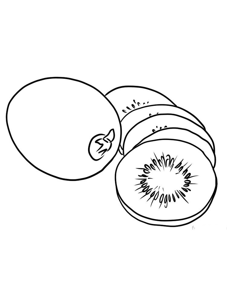 Kiwi Fruit Coloring Page 1 kiwi coloring image print free