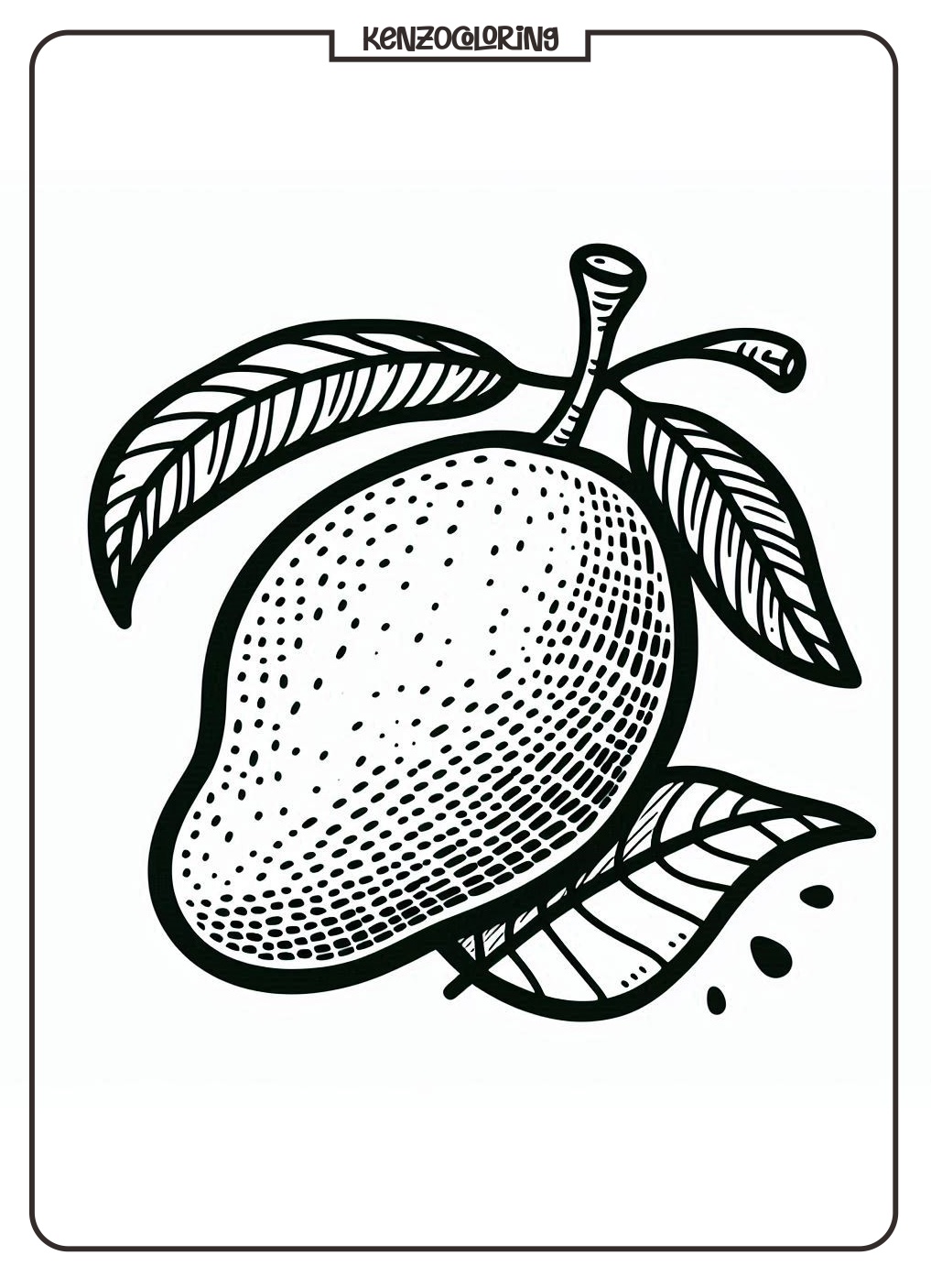 Sweet and Delicious Fruit, Mango Coloring Pages 1 mango fruit coloring online page for kid