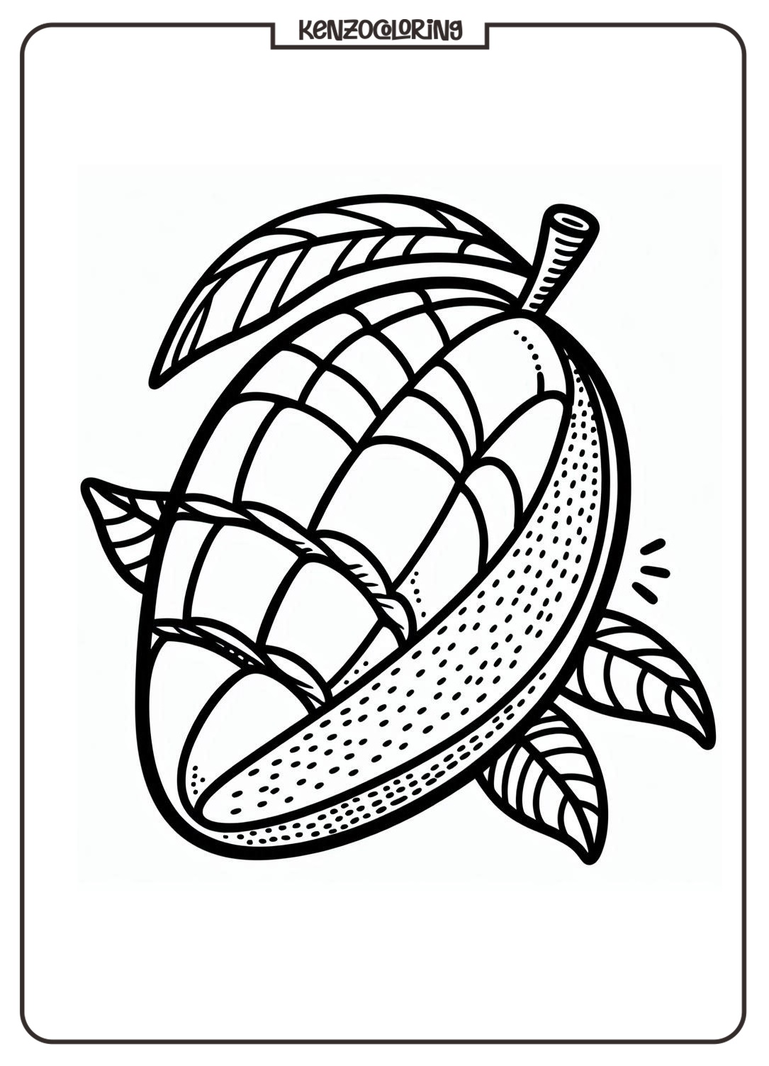 Sweet and Delicious Fruit, Mango Coloring Pages 2 mango fruit coloring online page for kids