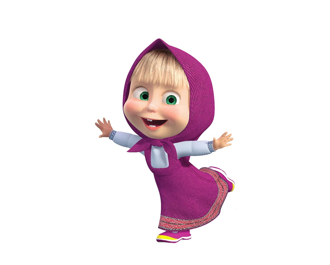 Cheerful and Energetic Masha Coloring Page