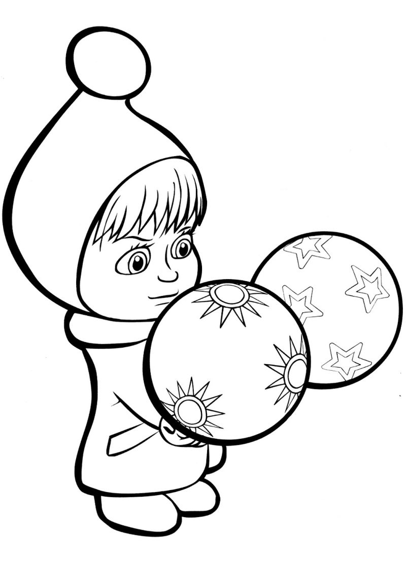 Cheerful and Energetic Masha Coloring Page 3 Masha Coloring Pages
