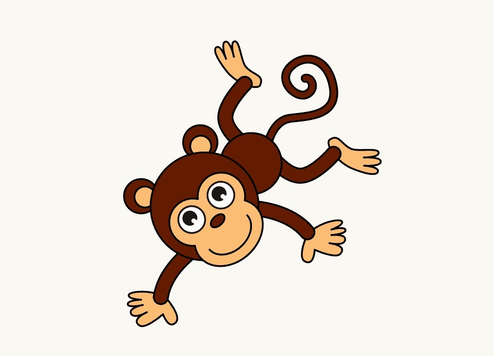 Monkey Cartoon Coloring Page for Kids 1 monkey cartoon coloring image