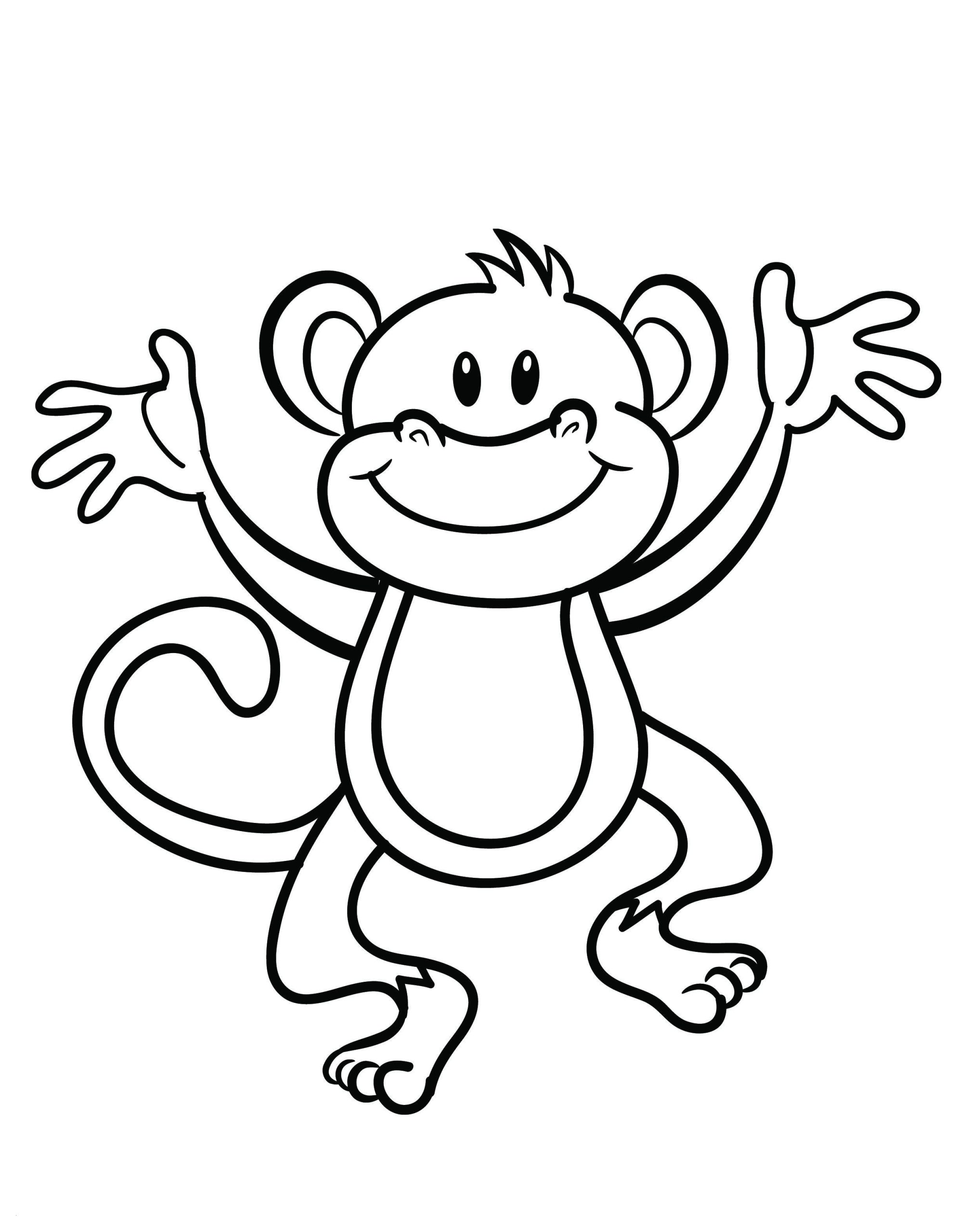 Monkey Cartoon Coloring Page for Kids 2 little monkeys coloring page