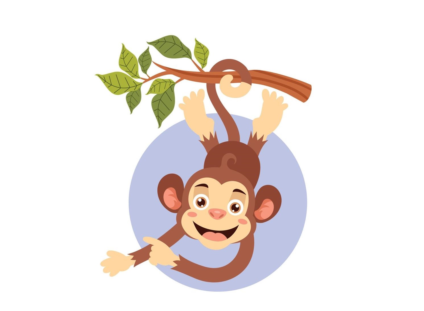 Monkey Playing in The Tree Coloring Page 1 monkey playing in the tree coloring page image