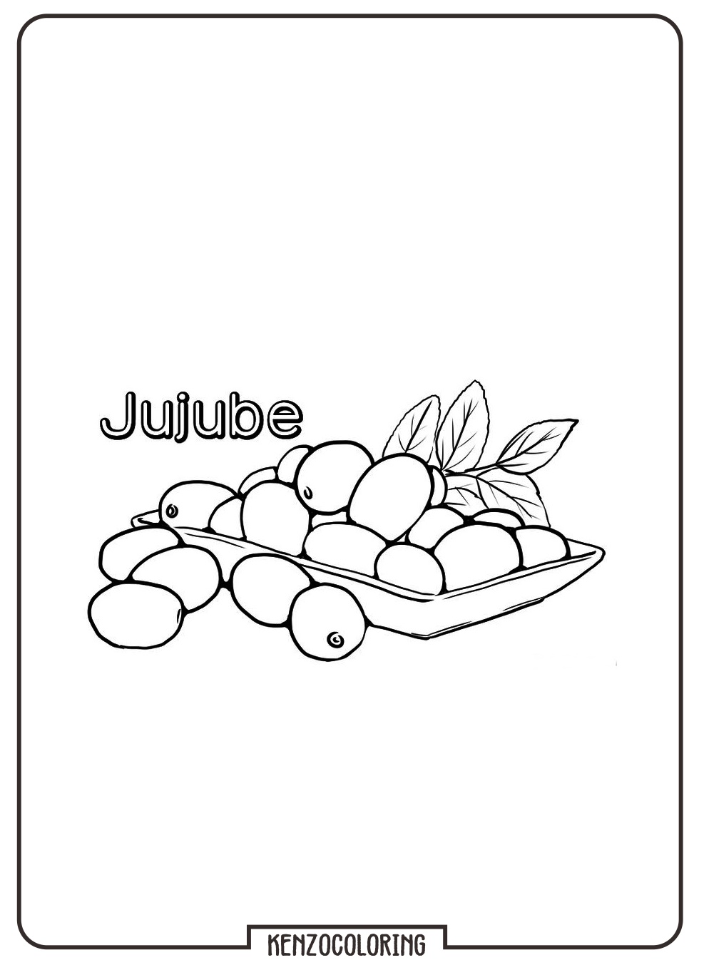 Sweet Fruit Jujube Coloring Page 2 online jujube coloring page
