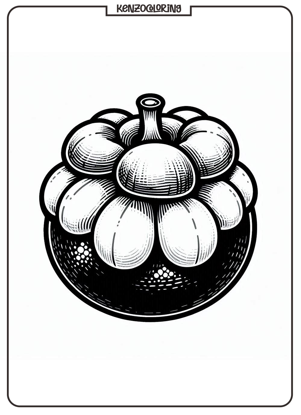 Sweet Purple Fruit, Mangosteen Coloring Page 2 online mangosteen for coloring page