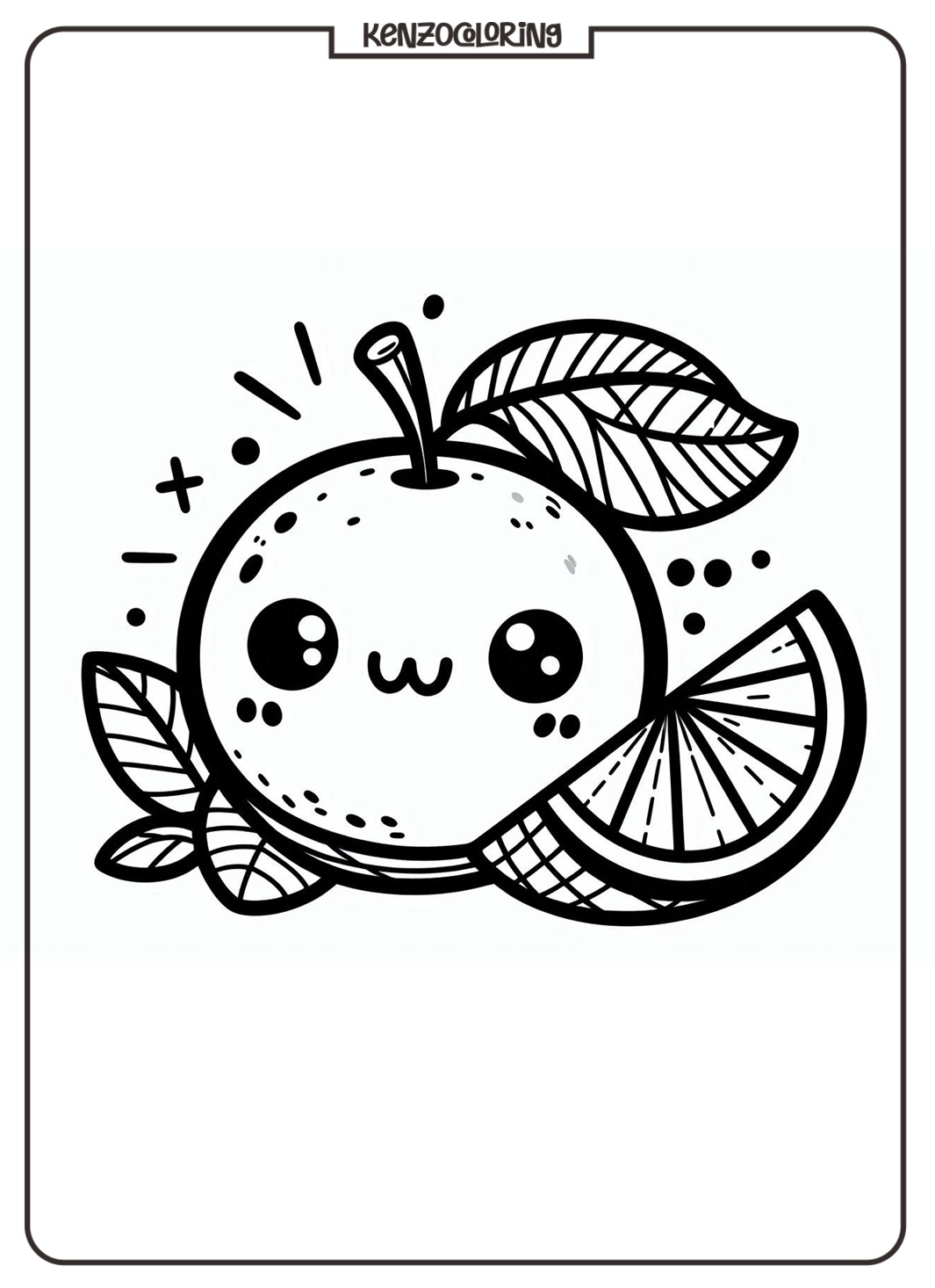 Popular Citrus Fruit, Orange Coloring Pages 2 orange fruit coloring page