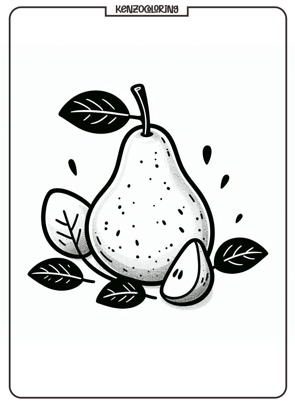 pear fruit coloring pages for kid