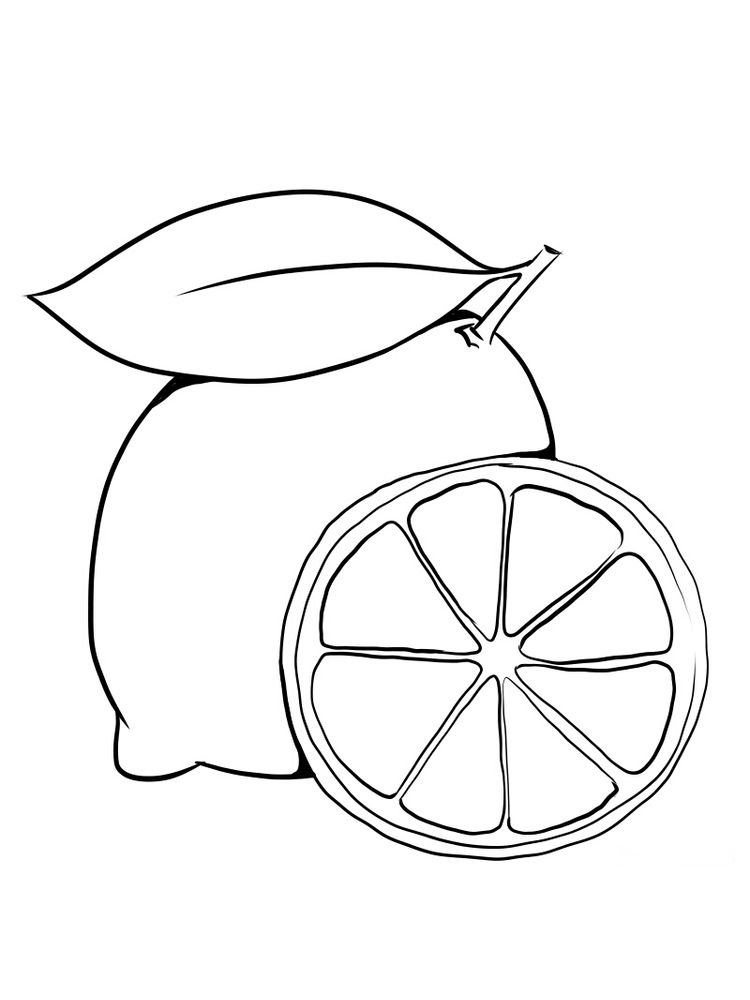 Fresh Fruit Lemon Coloring Page 2 printable lemon coloring
