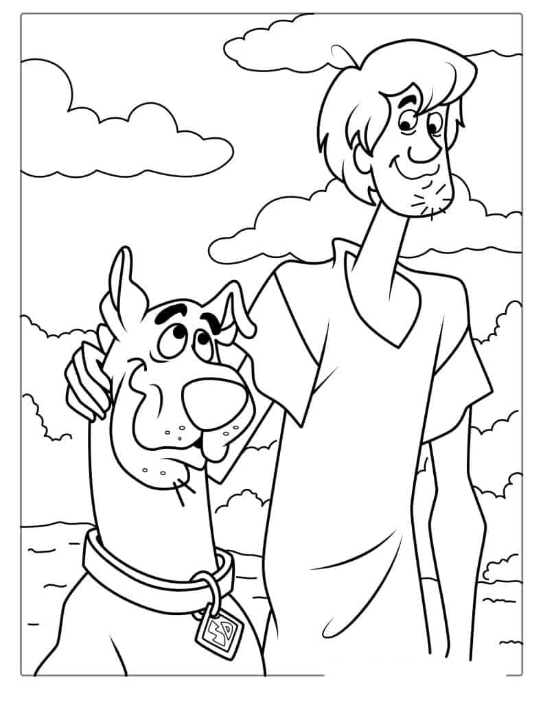 Shaggy and Scooby Doo Coloring Page 2 shaggy and scooby doo coloring page
