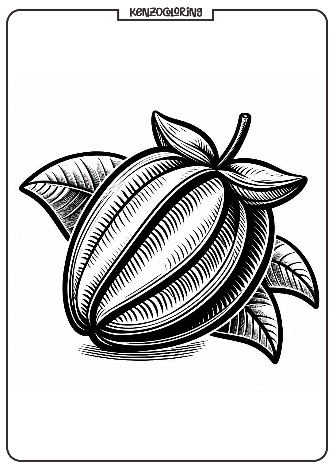 Unique Tropical Fruit, Star Fruit Coloring Page 4 star fruit coloring pages online