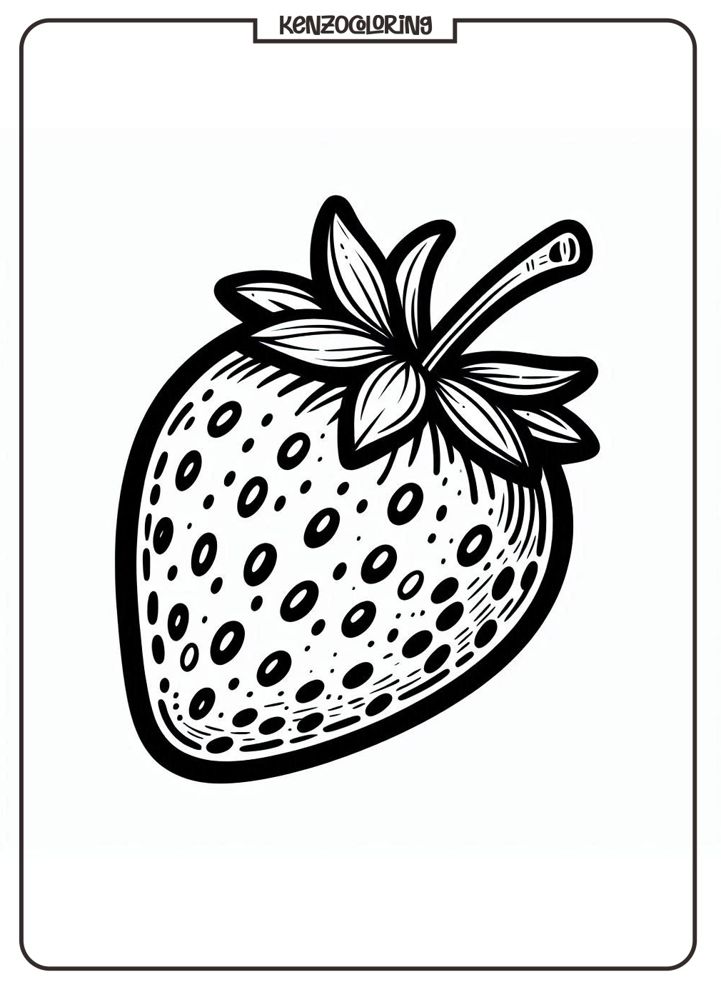 Popular Fresh Fruits, Strawberry Coloring Page 2 strawberry coloring page - kenzocoloring.org