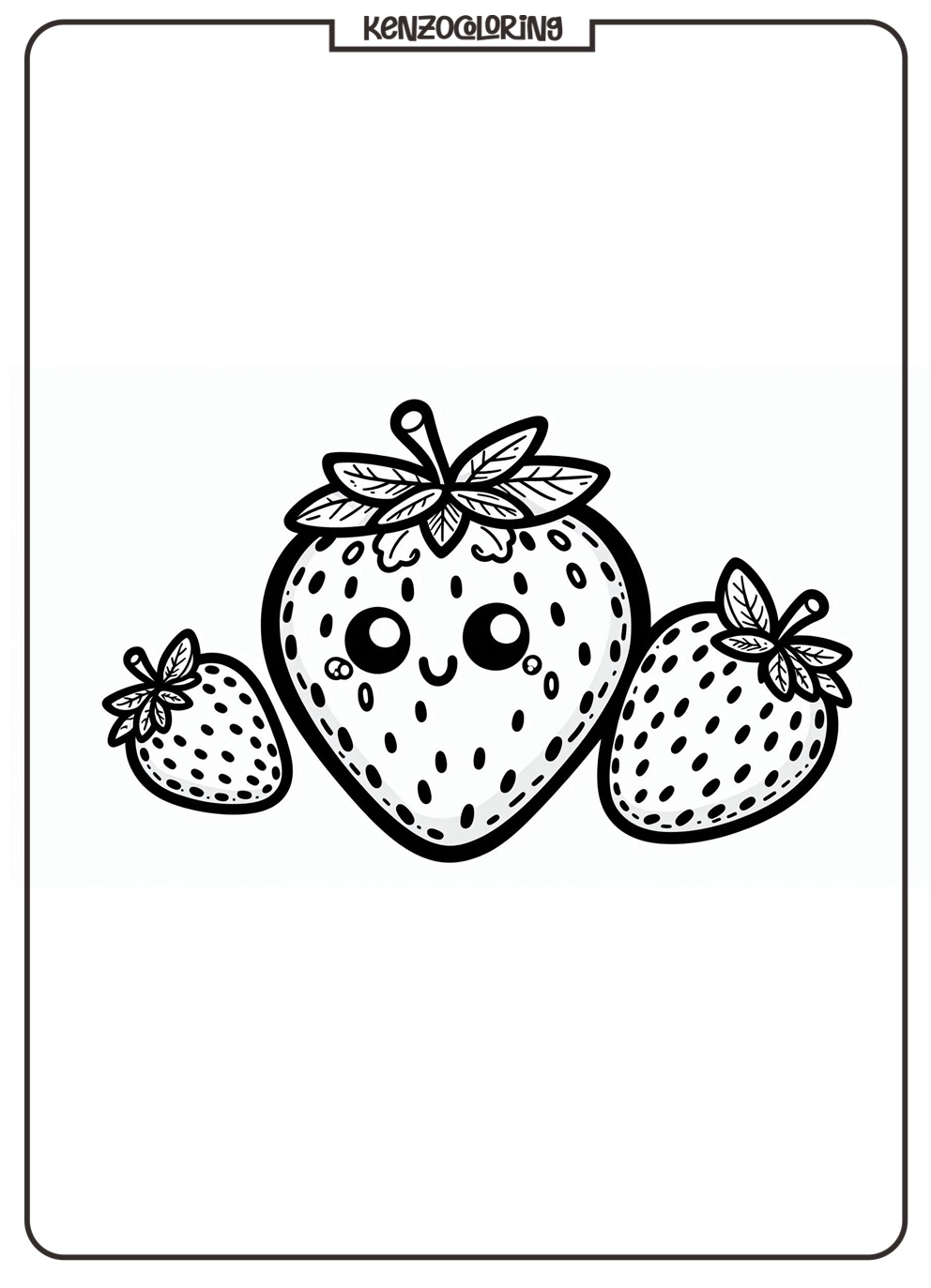 Popular Fresh Fruits, Strawberry Coloring Page 3 strawberry coloring pages - kenzocoloring.org