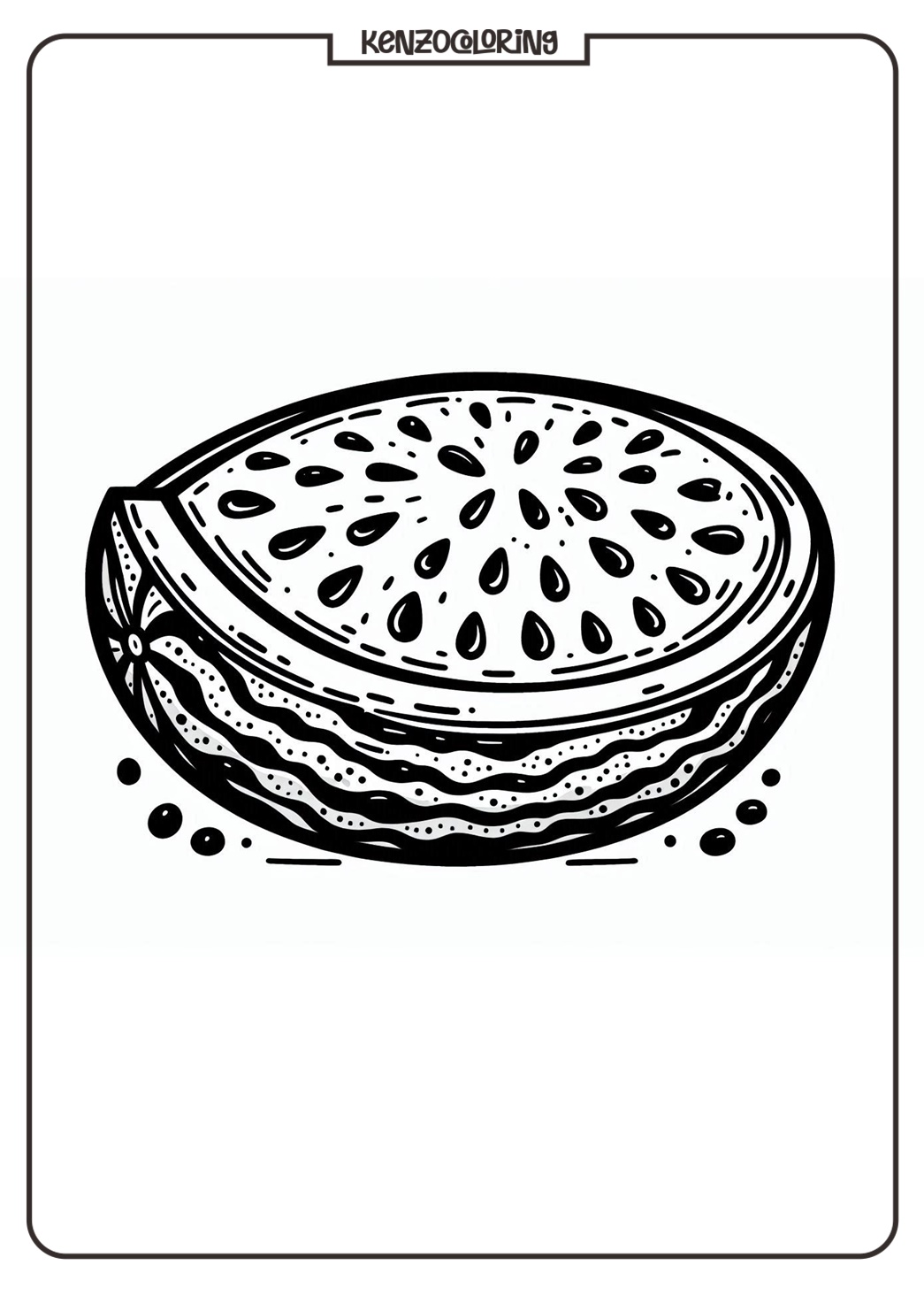 Fresh and Sweet Fruit, Watermelon Coloring Page 5 watermelon fruit coloring pages for kids