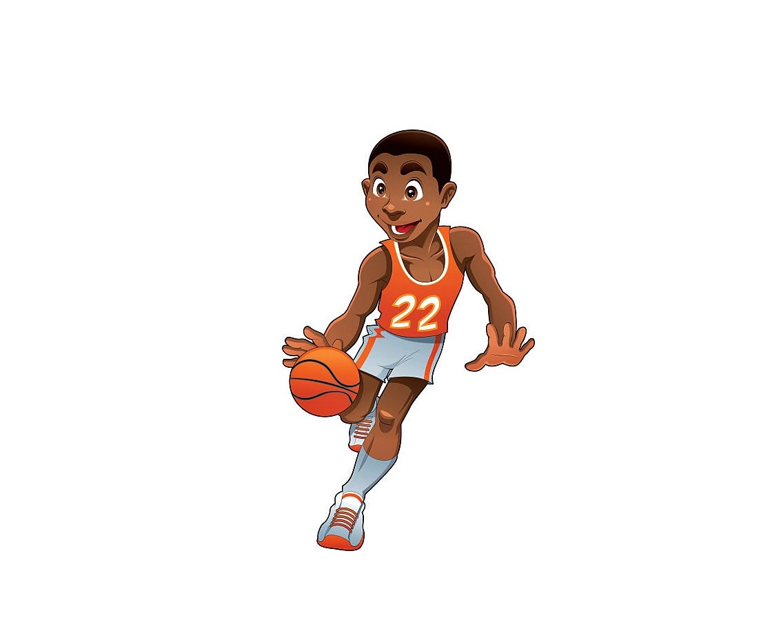 Basketball Player Coloring Page 4 Basket boy. Cartoon and vector sport character