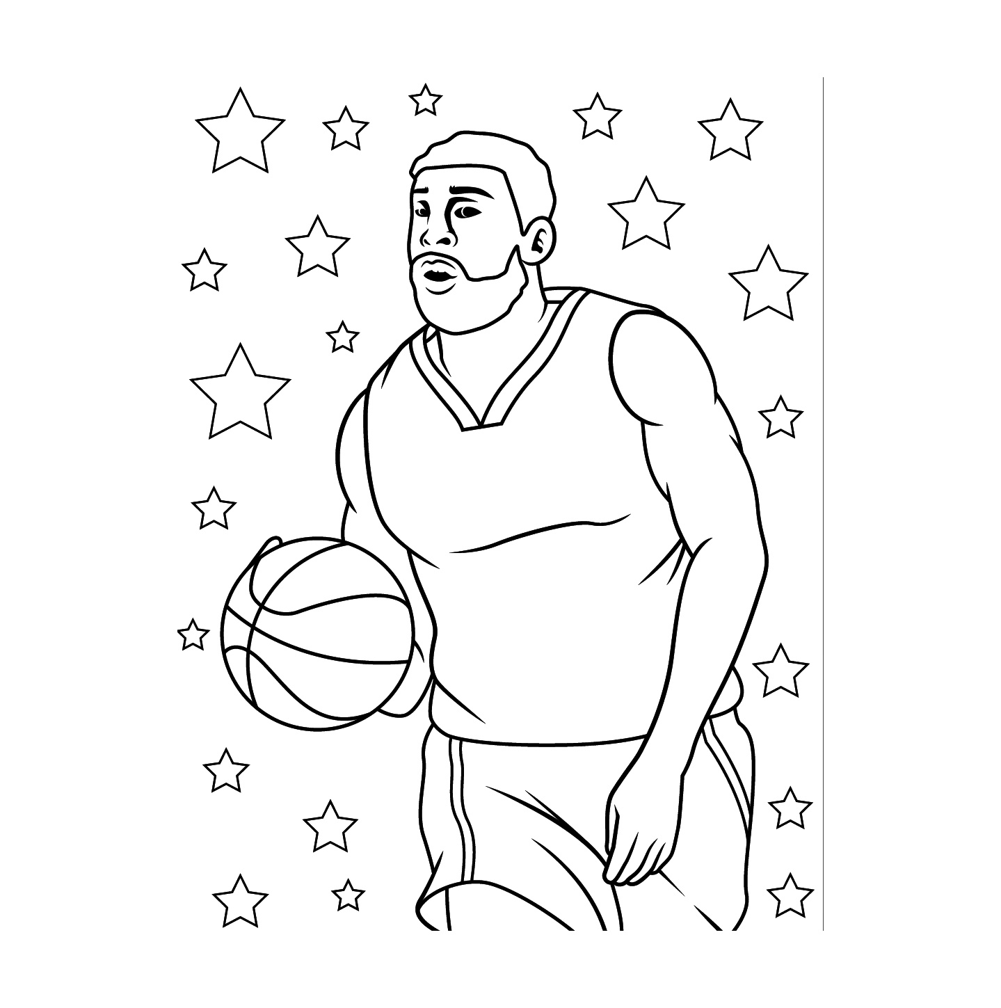 Basketball Player Coloring Page 1 Basketball Player Coloring Pages Print