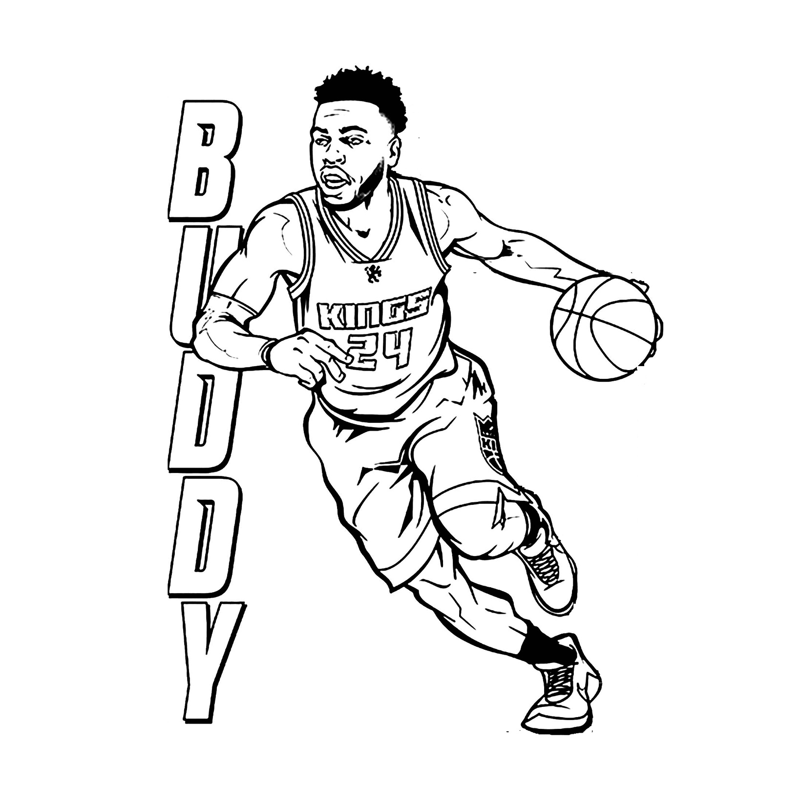 Basketball Player Coloring Page 2 Buddy Playing Basketball Coloring Page