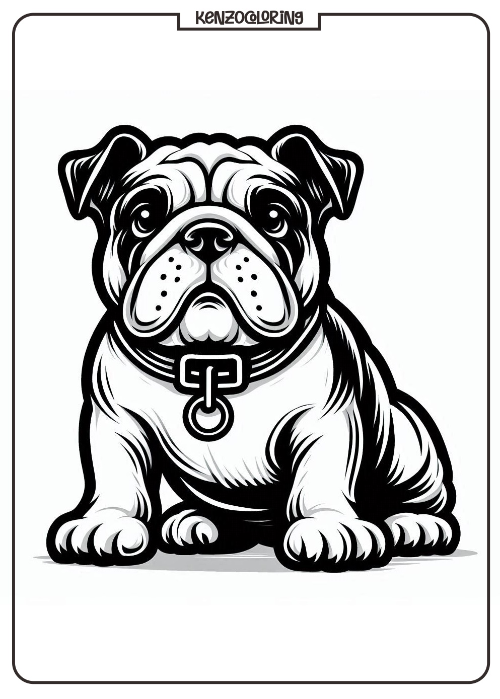 Bulldog Coloring Page for Kids - Kenzocoloring.org