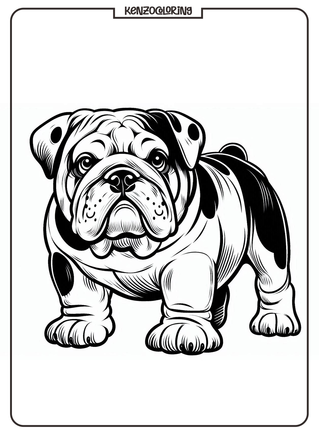 Bulldog Coloring Pages for Kids - Kenzocoloring.org