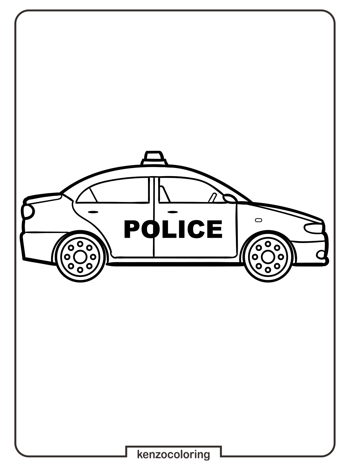 Police Car Coloring Page 1 Cartoon Police Car Coloring PagesPrintable
