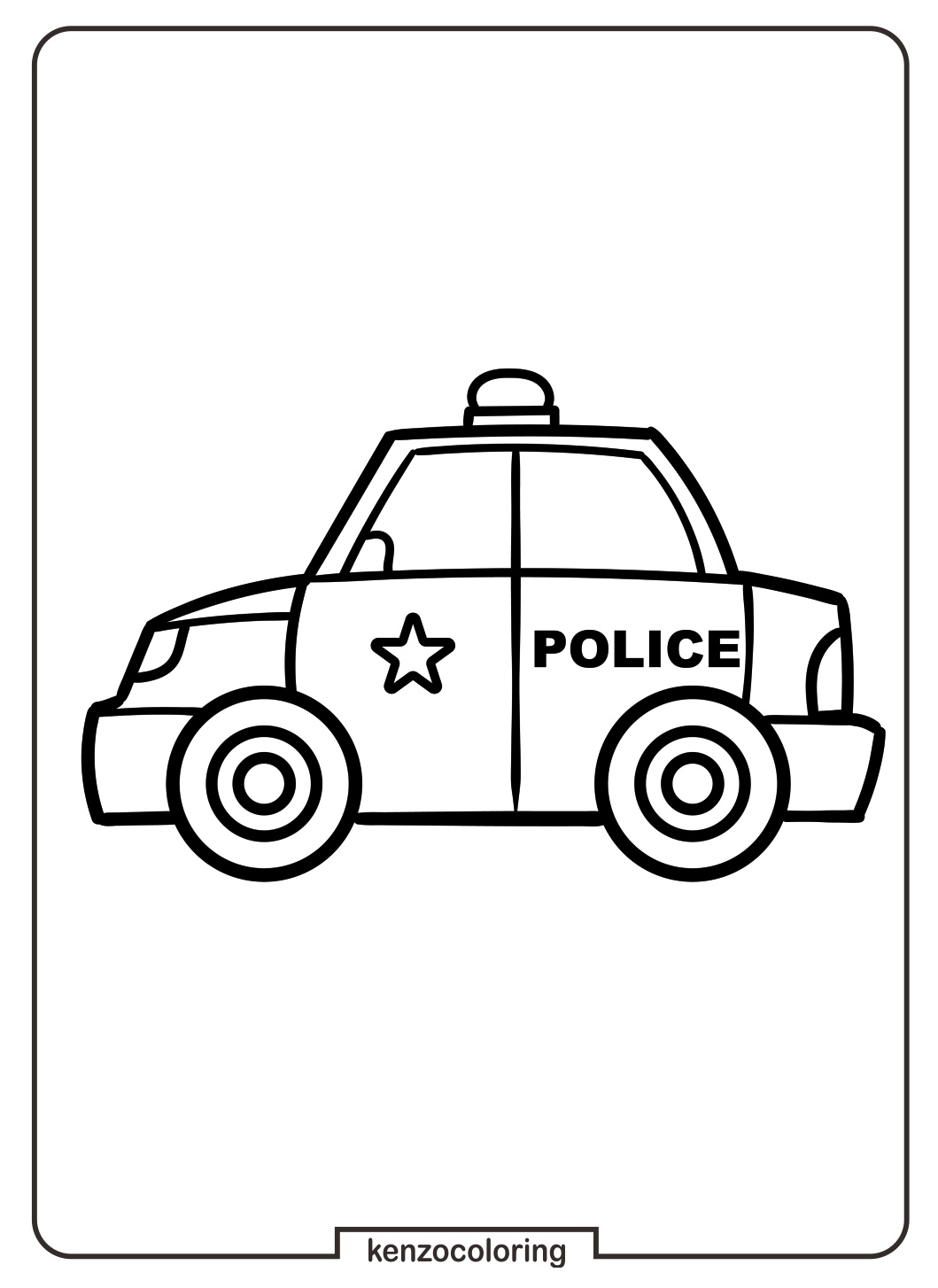 Police Car Coloring Page 3 Coloring Pages of Police Car Poster for Kindergarten