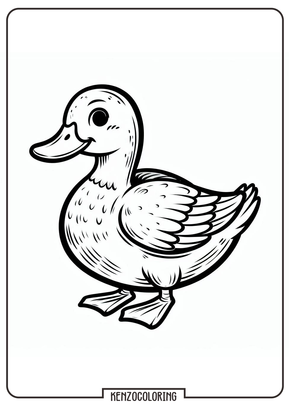 Waterfowl Animals Duck Coloring Page 1 Duck Coloring Page for Kids - kenzocoloring.org
