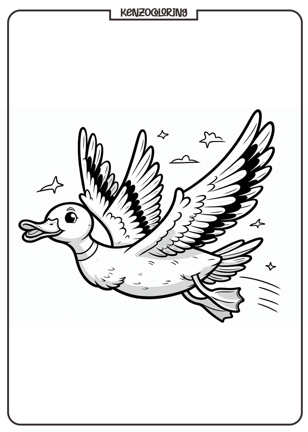 Ducks Are Flying Coloring Page 1 Ducks Are Flying Coloring Page - Kenzocoloring.org