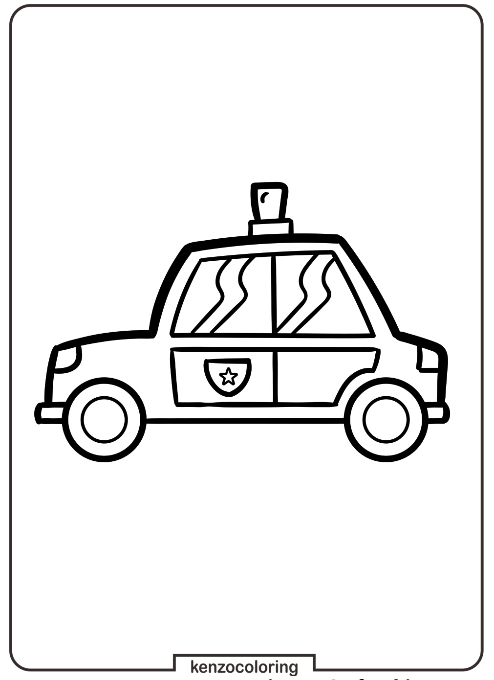 Police Car Coloring Page 8 Easy to Color Police Car Printable