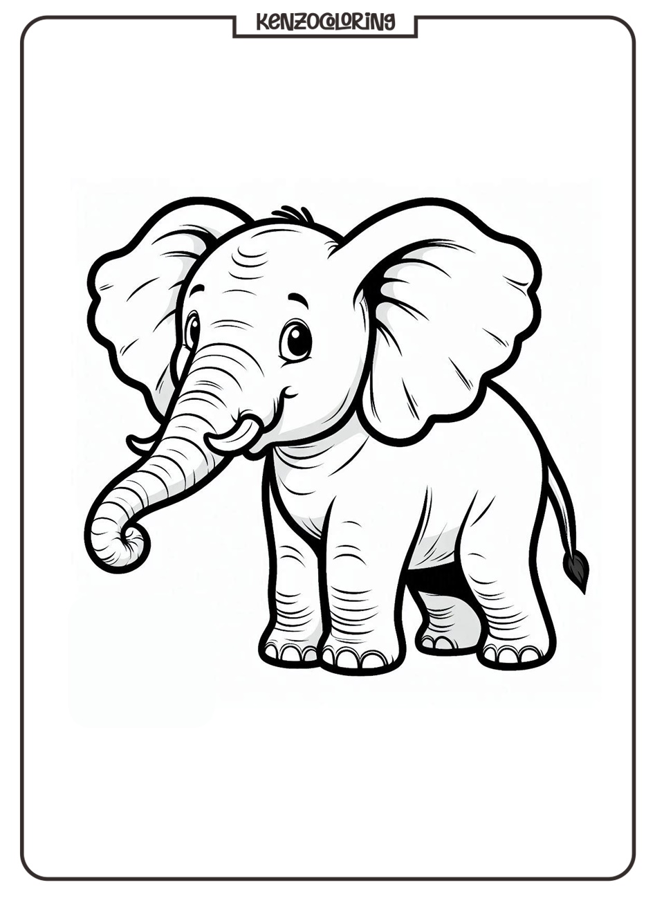 Big Animal Elephant Coloring Page 2 Elephant Coloring pages for kid - Kenzocoloring.org