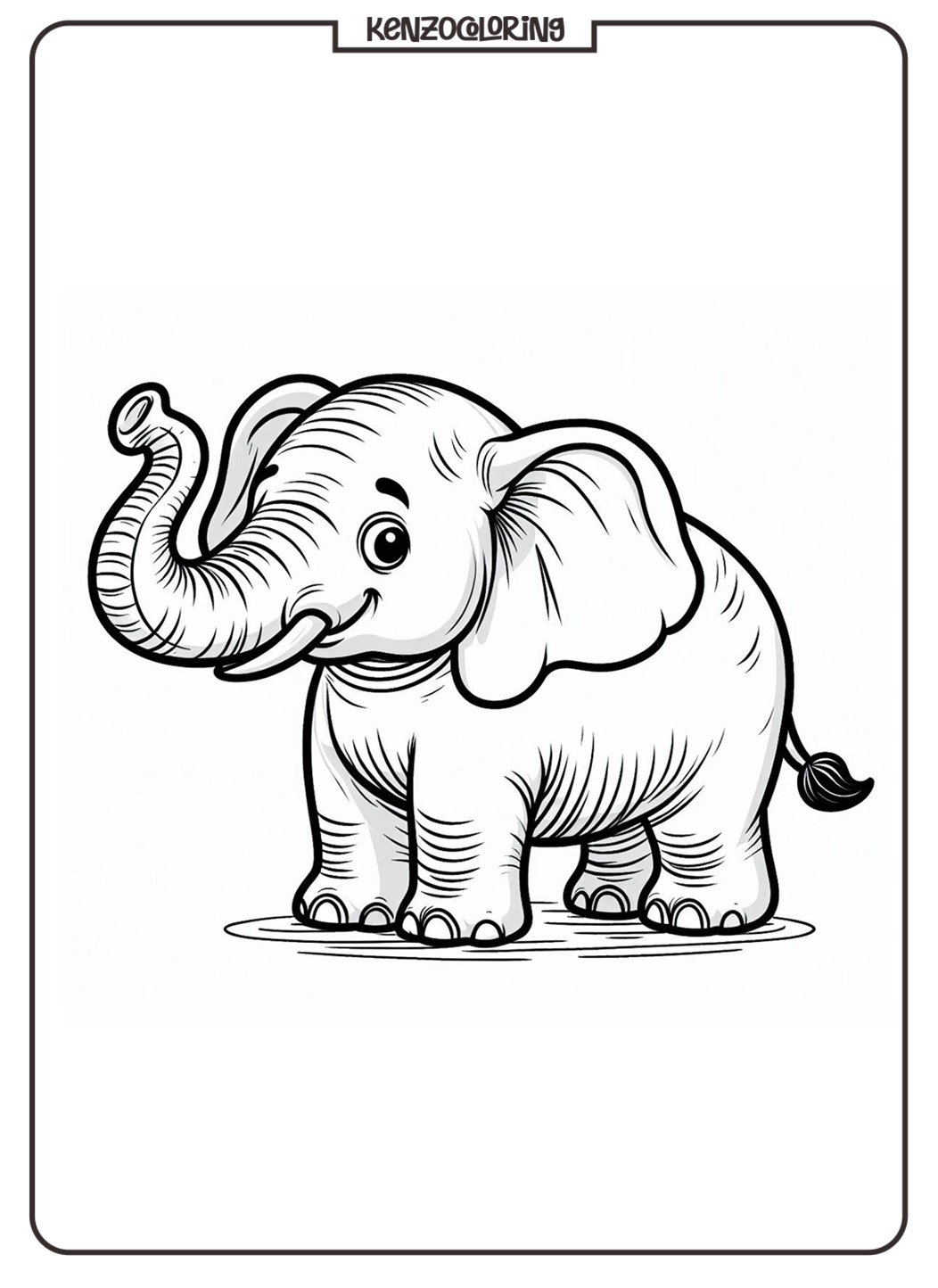 Big Animal Elephant Coloring Page 3 Elephant Coloring pages for kids - Kenzocoloring.org